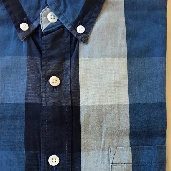 J.Crew Men Dress Shirt Long Sleeve Slim Fit Large Blue Plaid Check - Picture 5 of 13